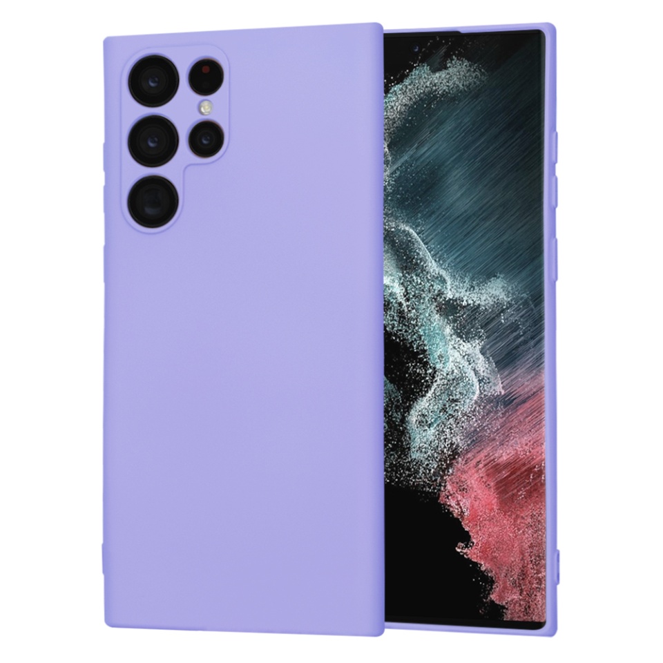 Husa pentru Samsung Galaxy S22 Ultra 5G din Silicon Catifelat, Protectie Premium, Skyddar SoftElegance MagSafe - Violet