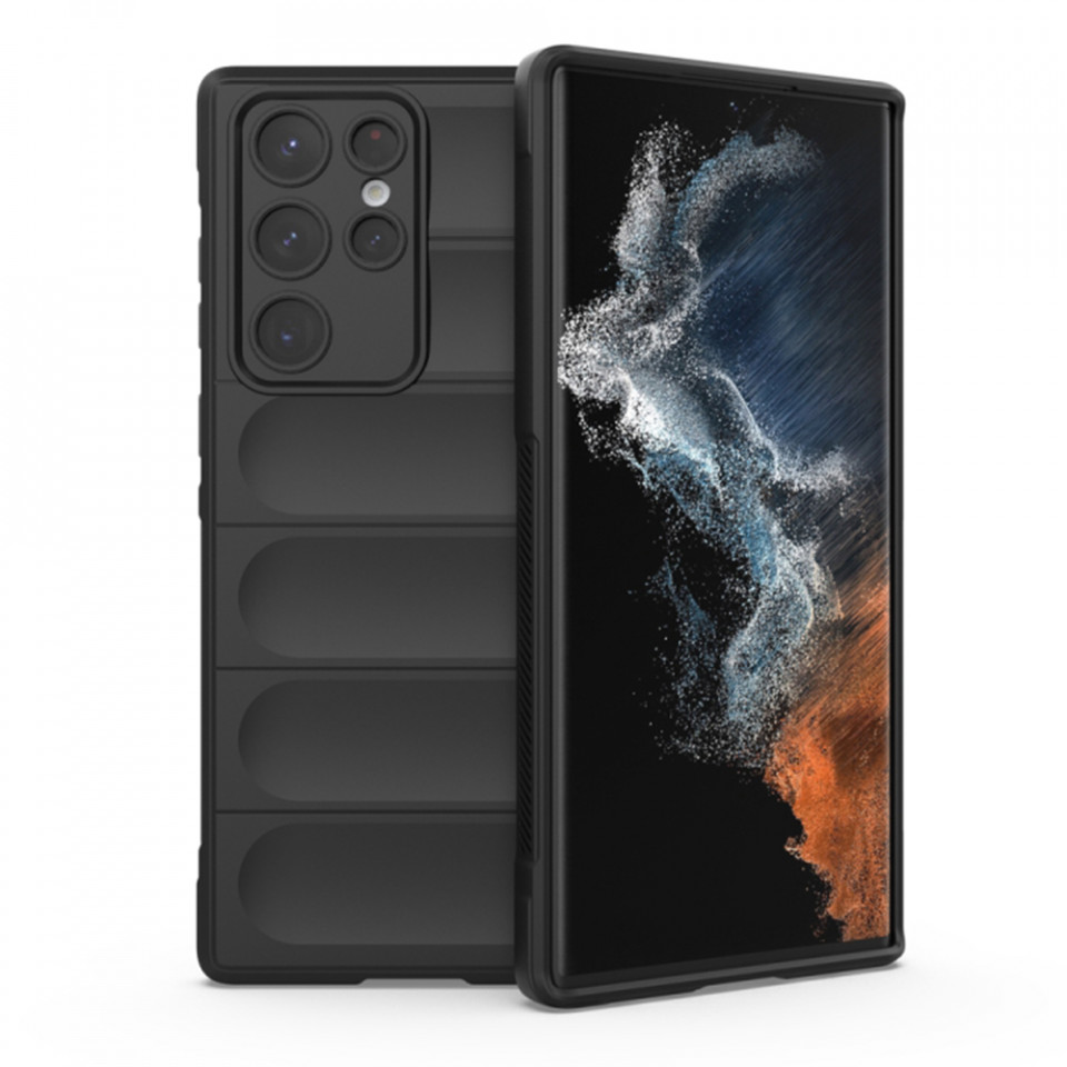 Husa pentru Samsung Galaxy S22 Ultra 5G eleganta, din silicon mat, SKDR Vogue - Negru