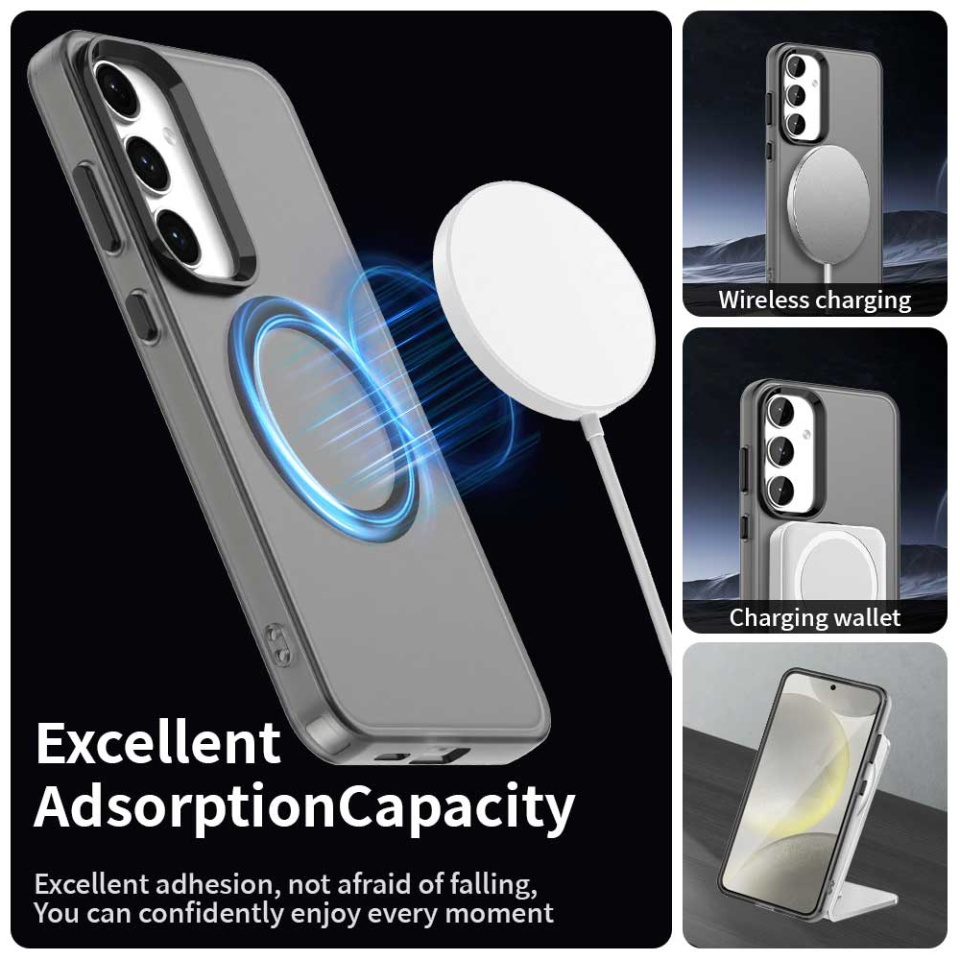 Husa pentru Samsung Galaxy S23 FE, SKYDDAR INOVATION, CandyCase, Magsafe, set cu sticker, Negru - 2 | YEO