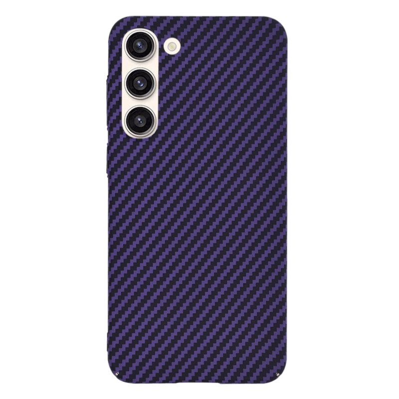 Husa pentru Samsung Galaxy S23 Plus, Finisaj Premium cu Textura de Carbon, Design Elegant, SKDR CarbonFlex - Mov - 2 | YEO