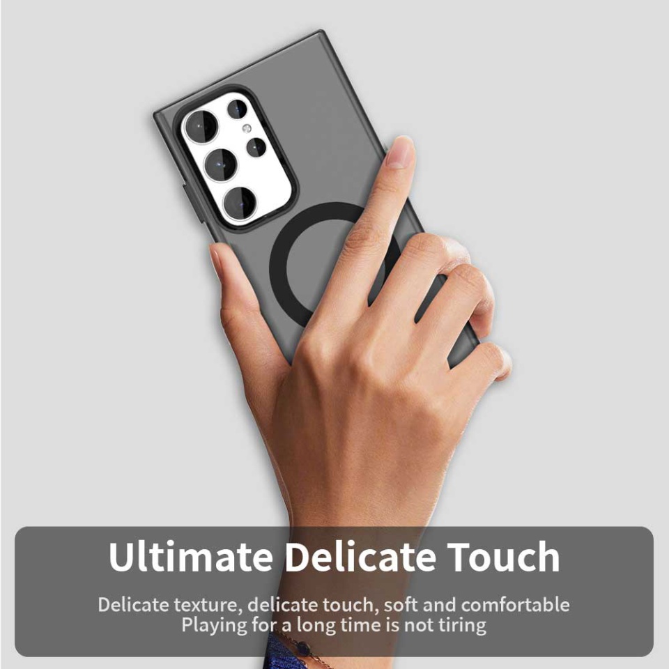Husa pentru Samsung Galaxy S23 Ultra, SKYDDAR INOVATION, CandyCase, Magsafe, set cu sticker, Negru - 2 | YEO