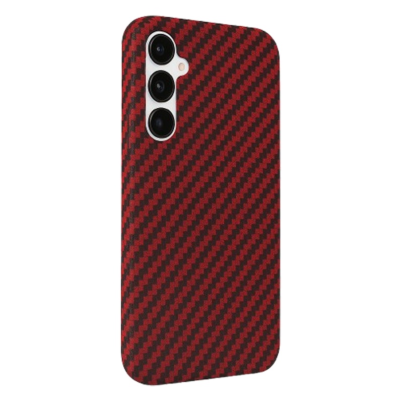 Husa pentru Samsung Galaxy S24, SKYDDAR INNOVATION, Carbonite FiberShell, Rosu, set cu sticker