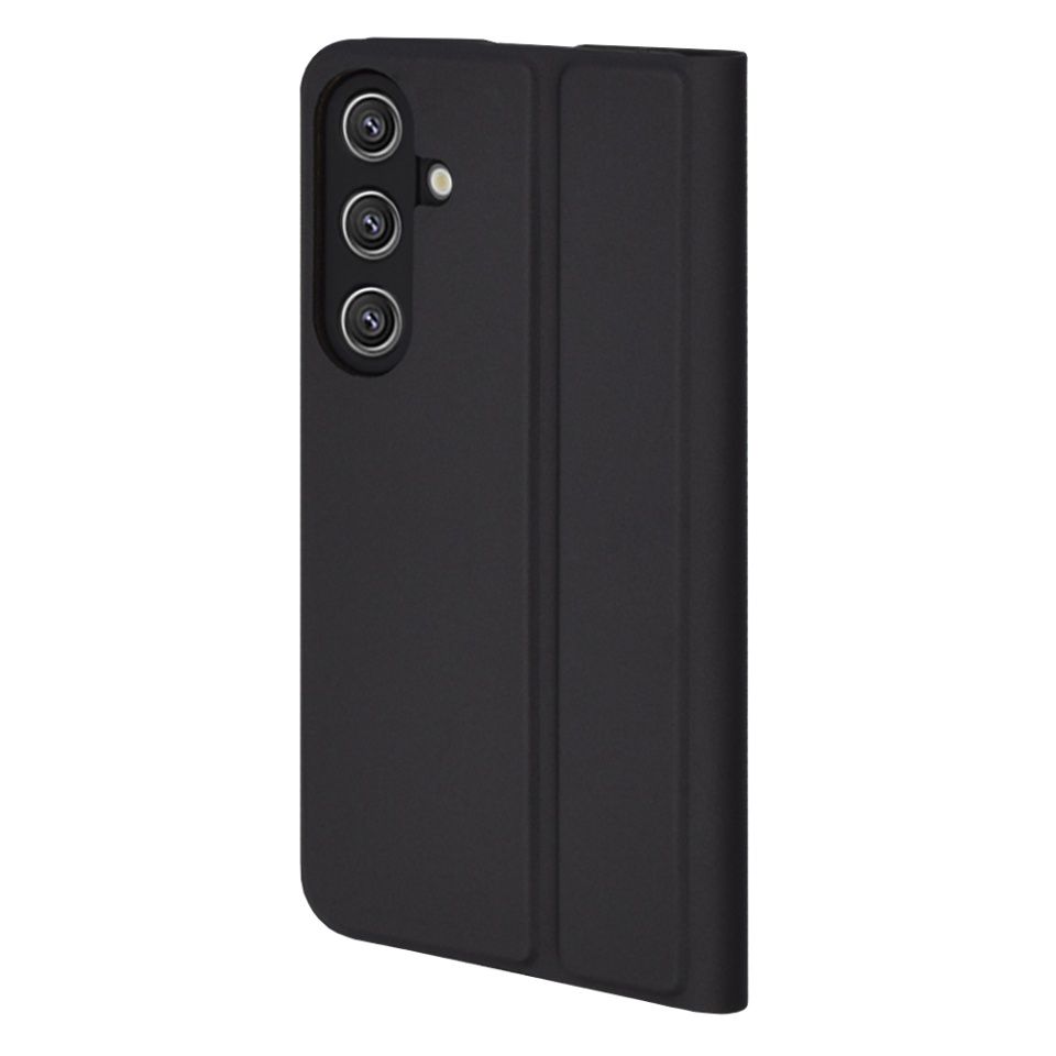 Husa pentru Samsung Galaxy S24, SKYDDAR INNOVATION, Magskin Book, tip Carte cu Portofel Interior, set cu sticker, Negru - 2 | YEO