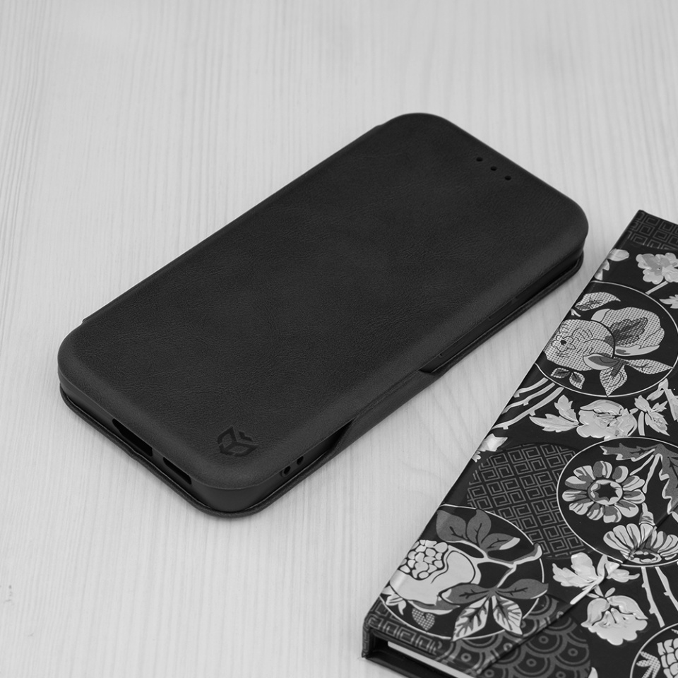 Husa pentru Samsung Galaxy S24, SKYDDAR INNOVATION, Safe Wallet tip carte din Piele Ecologica, Suport Carduri, Inchidere Magnetica, Negru, set cu sticker - 3 | YEO