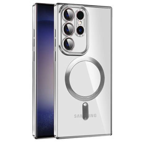 Husa pentru Samsung Galaxy S24 Ultra cu Magsafe integrat, SKYDDAR Luxury Shield - Argintiu