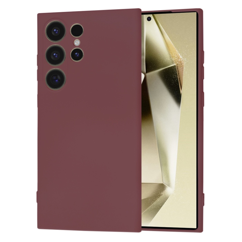 Husa pentru Samsung Galaxy S24 Ultra din Silicon Catifelat, Protectie Premium, Skyddar SoftElegance MagSafe - Bordo