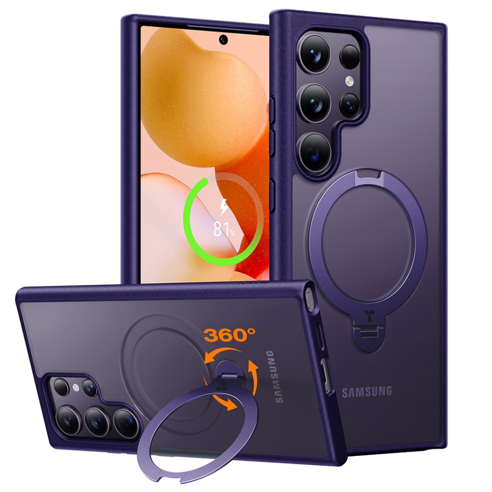 Husa pentru Samsung Galaxy S24 Ultra, Torras Ostand Spin MagSafe, Mov