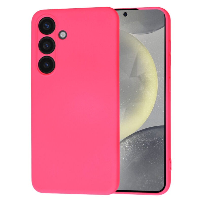 Husa pentru Samsung Galaxy S25 din Silicon Catifelat, Protectie Premium, Skyddar SoftElegance - Fucsia