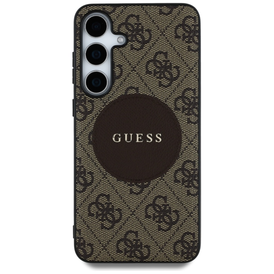 Husa pentru Samsung Galaxy S25 Plus, Circle Classic Logo MagSafe, Guess, Maro - 1 | YEO