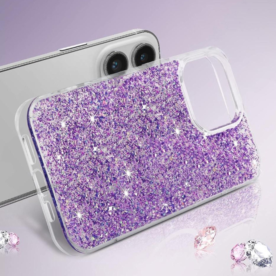 Husa pentru Samsung Galaxy S25 Plus, SKYDDAR INNOVATION, SparkleCase, din Silicon cu Sclipici, Protectie Completa, Bleu, set cu sticker - 3 | YEO