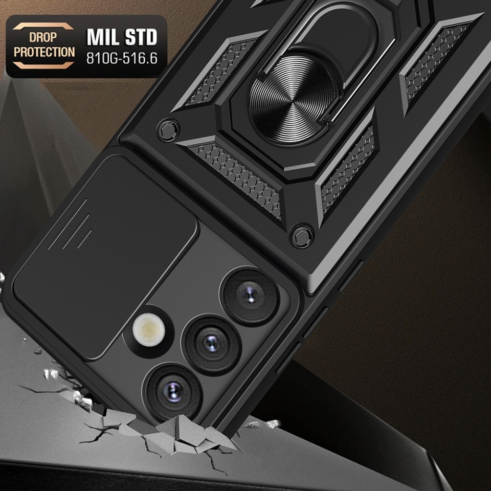 Husa pentru Samsung Galaxy S25, SKYDDAR INNOVATION, CamShield, Inel magnetic, set cu sticker, Roz - 3 | YEO