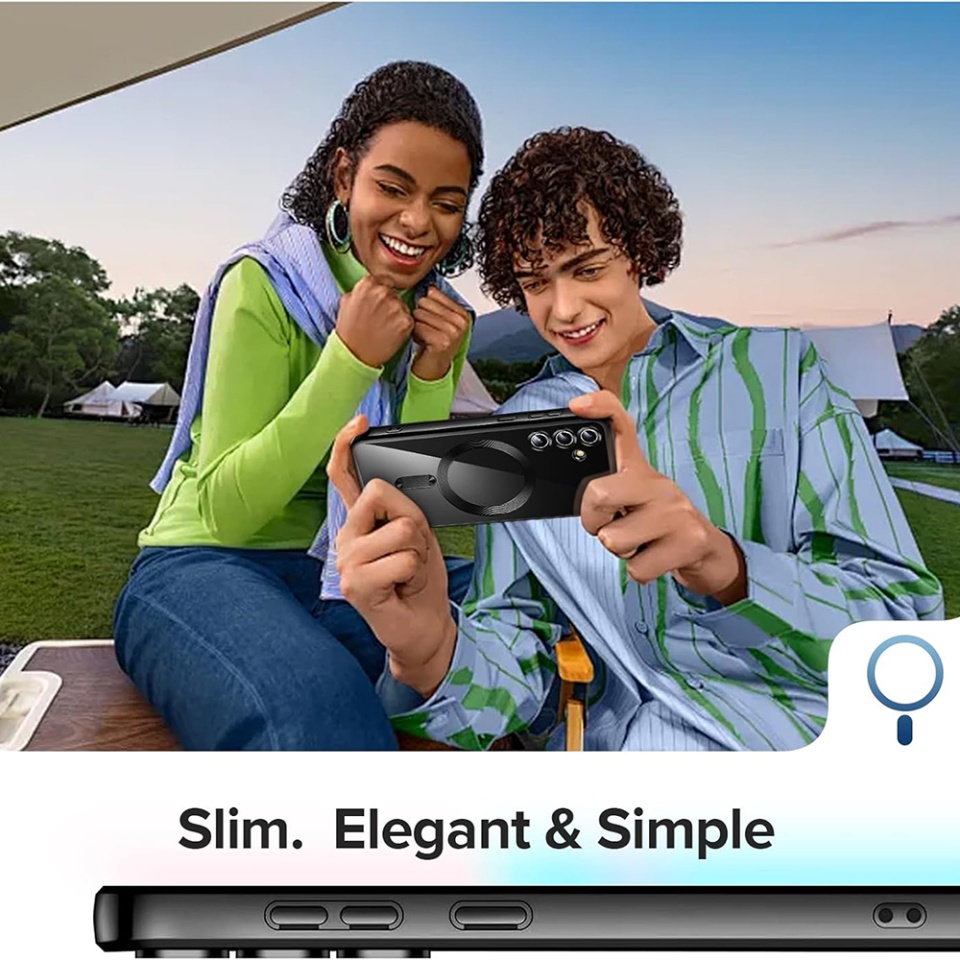 Husa pentru Samsung Galaxy S25, SKYDDAR INNOVATION, Luxury Shield Magsafe, Protectie Antisoc, set cu sticker, Auriu - 1 | YEO