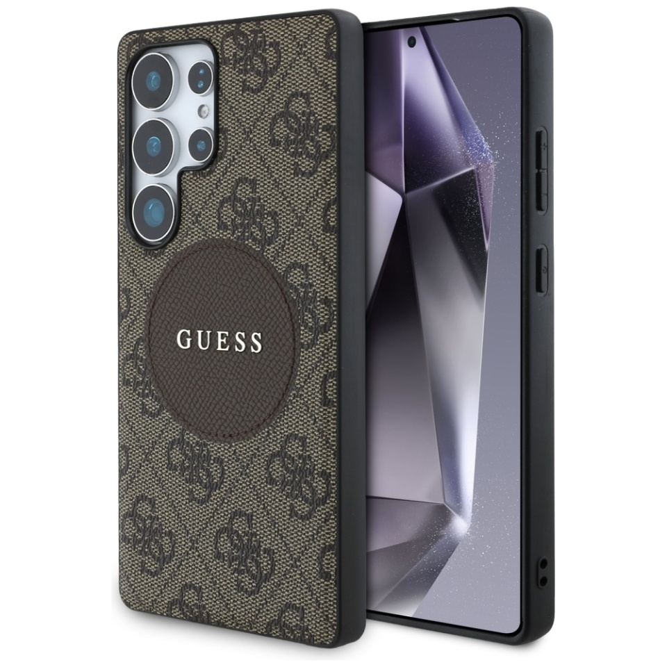 Husa pentru Samsung Galaxy S25 Ultra, Circle Classic Logo MagSafe, Guess, Maro