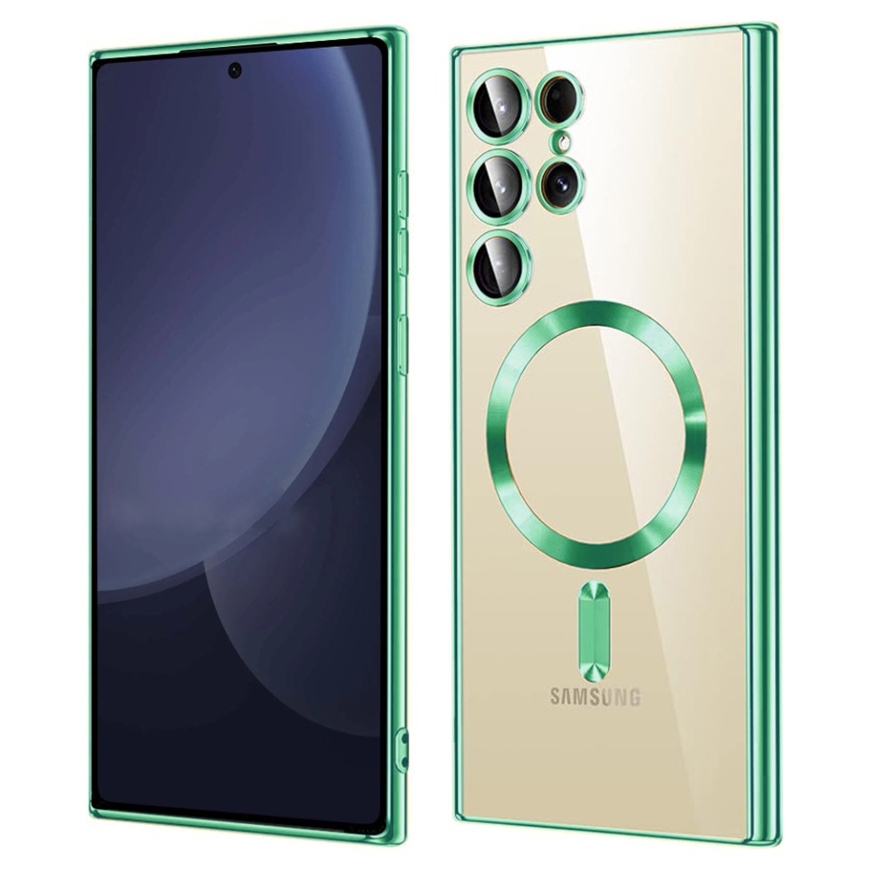 Husa pentru Samsung Galaxy S25 Ultra cu Magsafe integrat, SKYDDAR Luxury Shield - Verde deschis