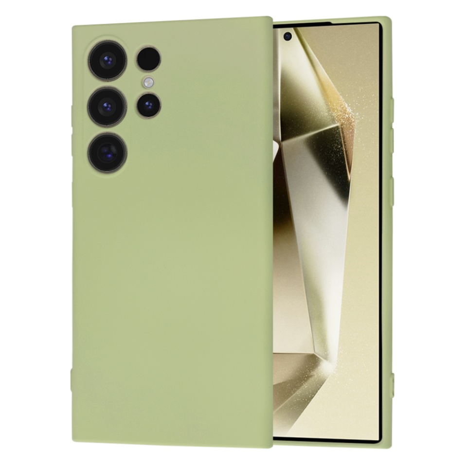 Husa pentru Samsung Galaxy S25 Ultra din Silicon Catifelat, Protectie Premium, Skyddar SoftElegance - Verde