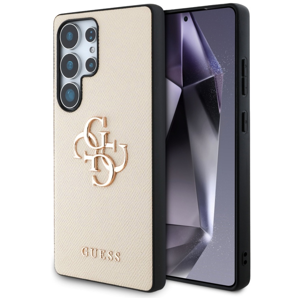Husa pentru Samsung Galaxy S25 Ultra, Guess, Hardcase Grained Big and Classic, Bej