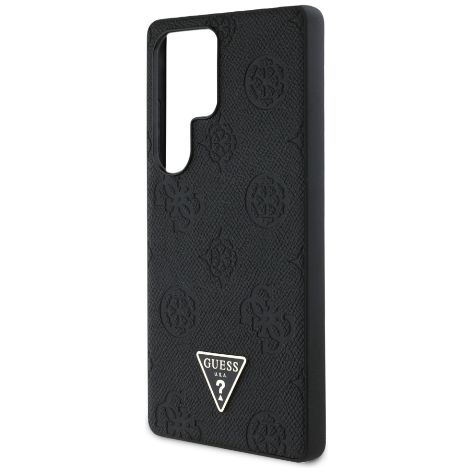 Husa pentru Samsung Galaxy S25 Ultra, Guess, Peony Grained Hot Stamp Triangle Logo MagSafe, Negru - 1 | YEO