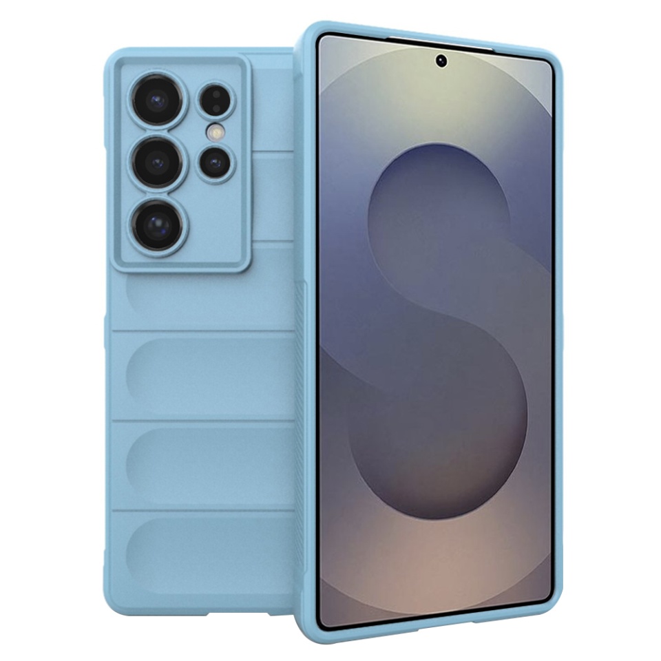 Husa pentru Samsung Galaxy S25 Ultra, SKYDDAR INNOVATION, Magic Shield, din Silicon Mat, set cu sticker, Bleu