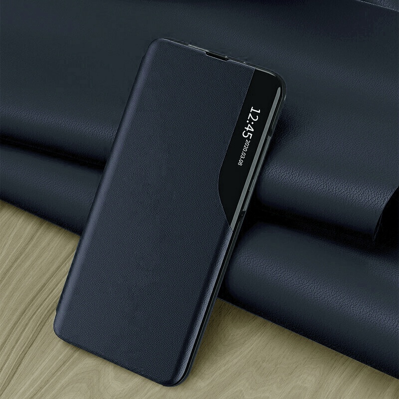 Husa pentru Samsung Galaxy S25 Ultra tip carte, Skyddar Eco View Leather - Albastru - 3 | YEO