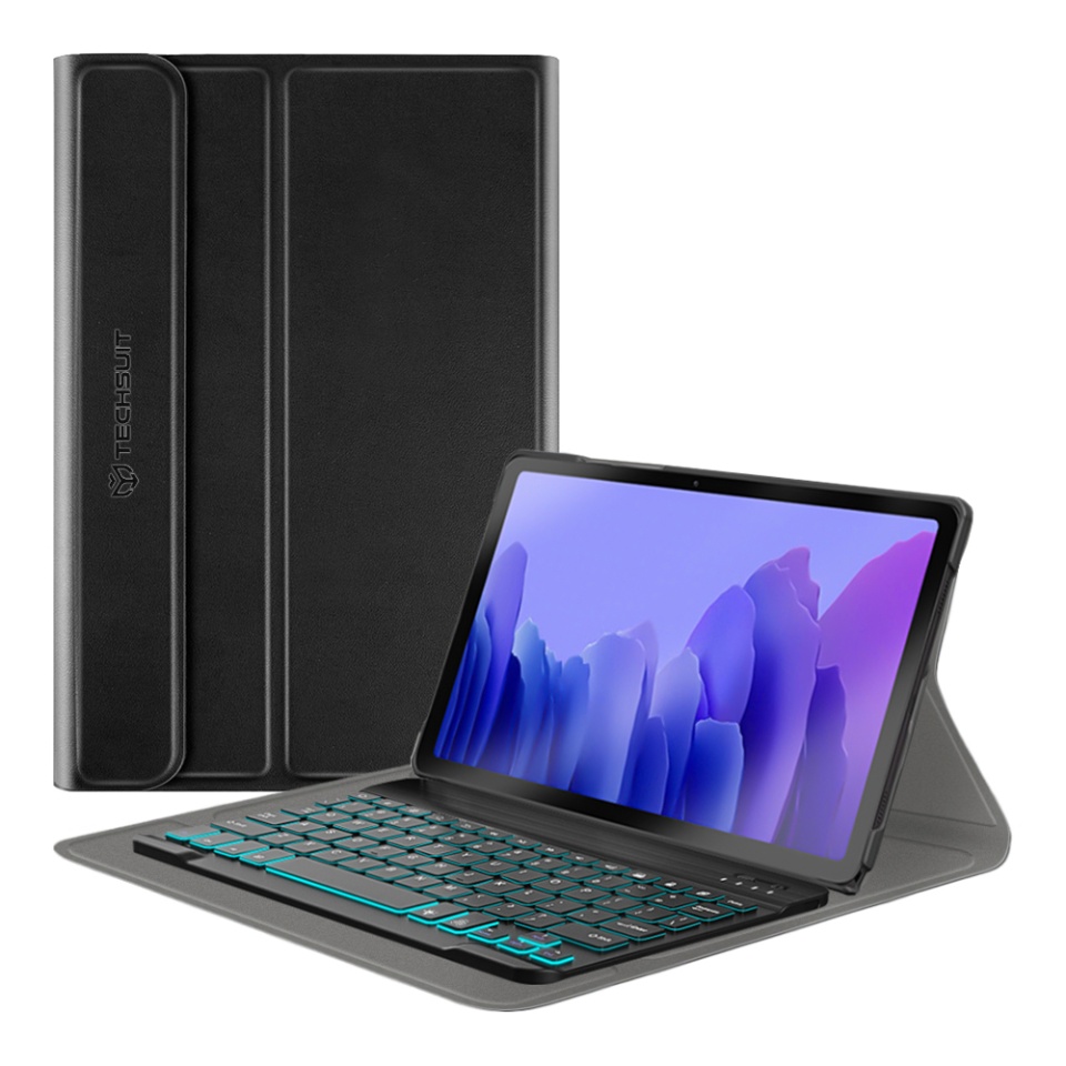 Husa pentru Samsung Galaxy Tab A7 10.4 2020 T500/T505 cu Tastatura Bluetooth si Protectie 360°, SKDR DuoSmart Cover - Negru
