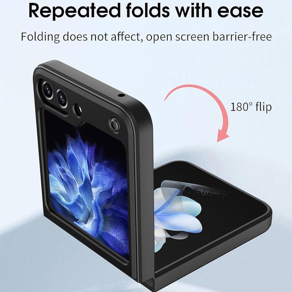 Husa pentru Samsung Galaxy Z Flip5, SKYDDAR INNOVATION, CamGuard Pro, Inel Magnetic, Protectie Camera, set cu sticker, Mov - 2 | YEO