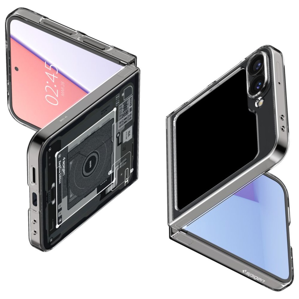 Husa pentru Samsung Galaxy Z Flip6 din silicon premium, Spigen Air Skin - Negru/transparenta