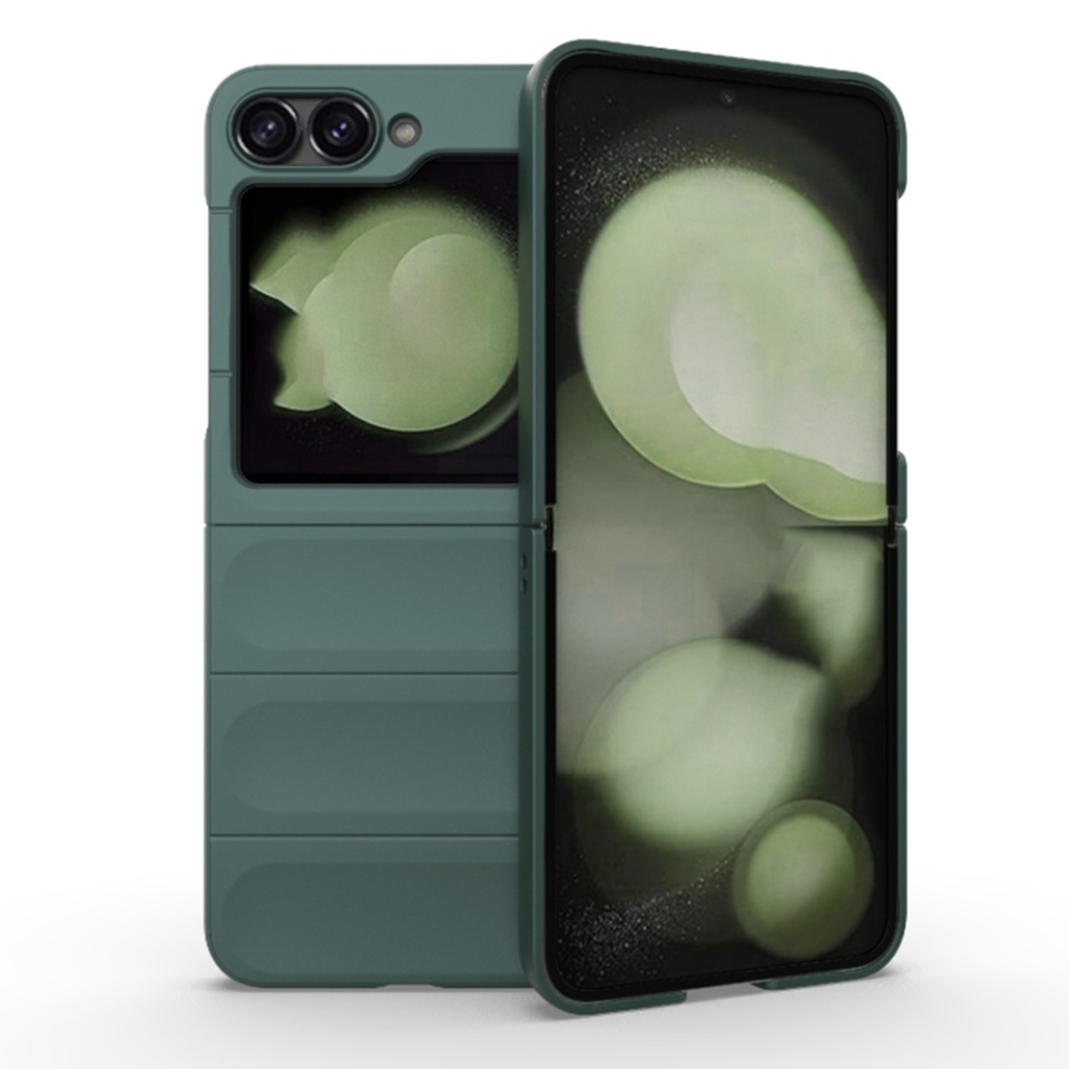 Husa pentru Samsung Galaxy Z Flip6 eleganta, din silicon mat, SKDR Vogue - Verde