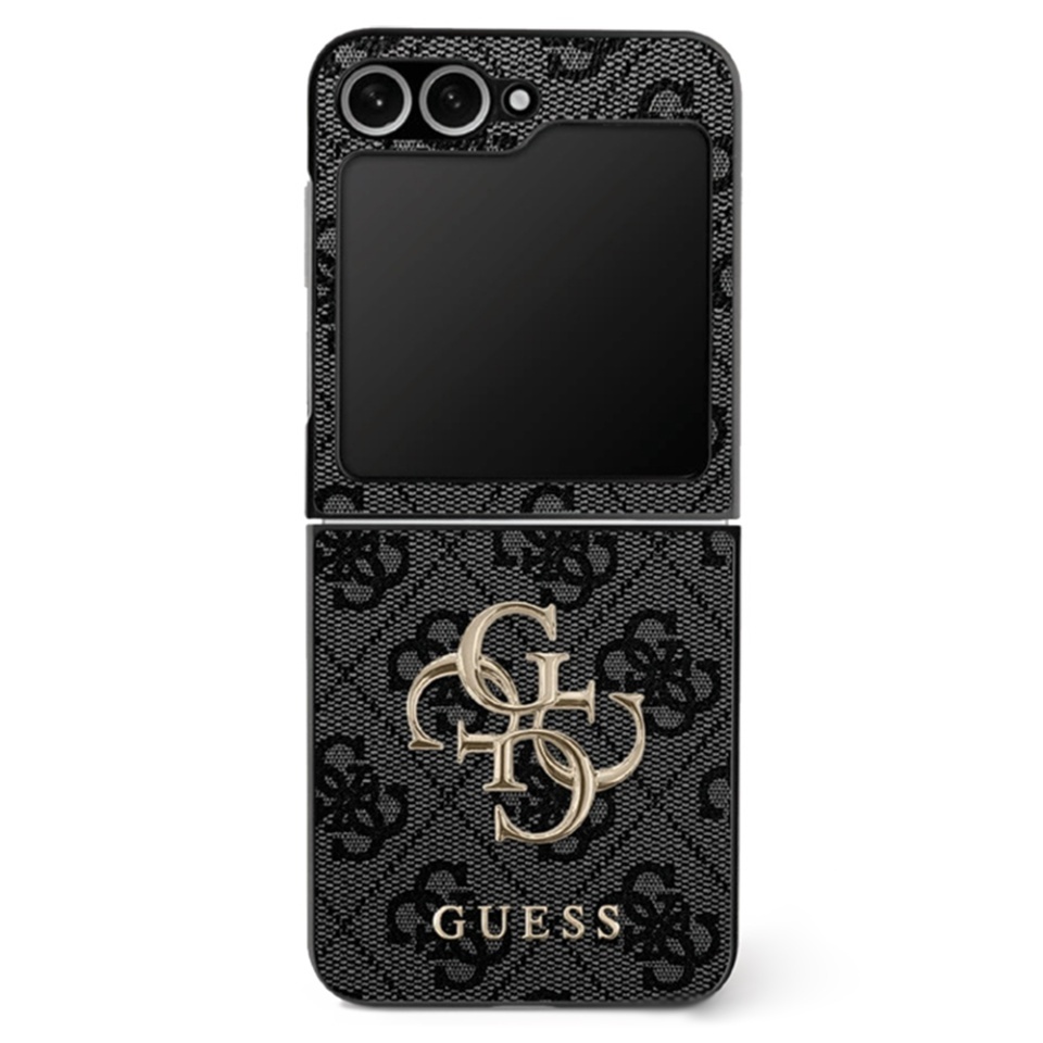 Husa pentru Samsung Galaxy Z Flip7, Guess 4G Metal Logo, Protectie Slim, Compatibila, Negru