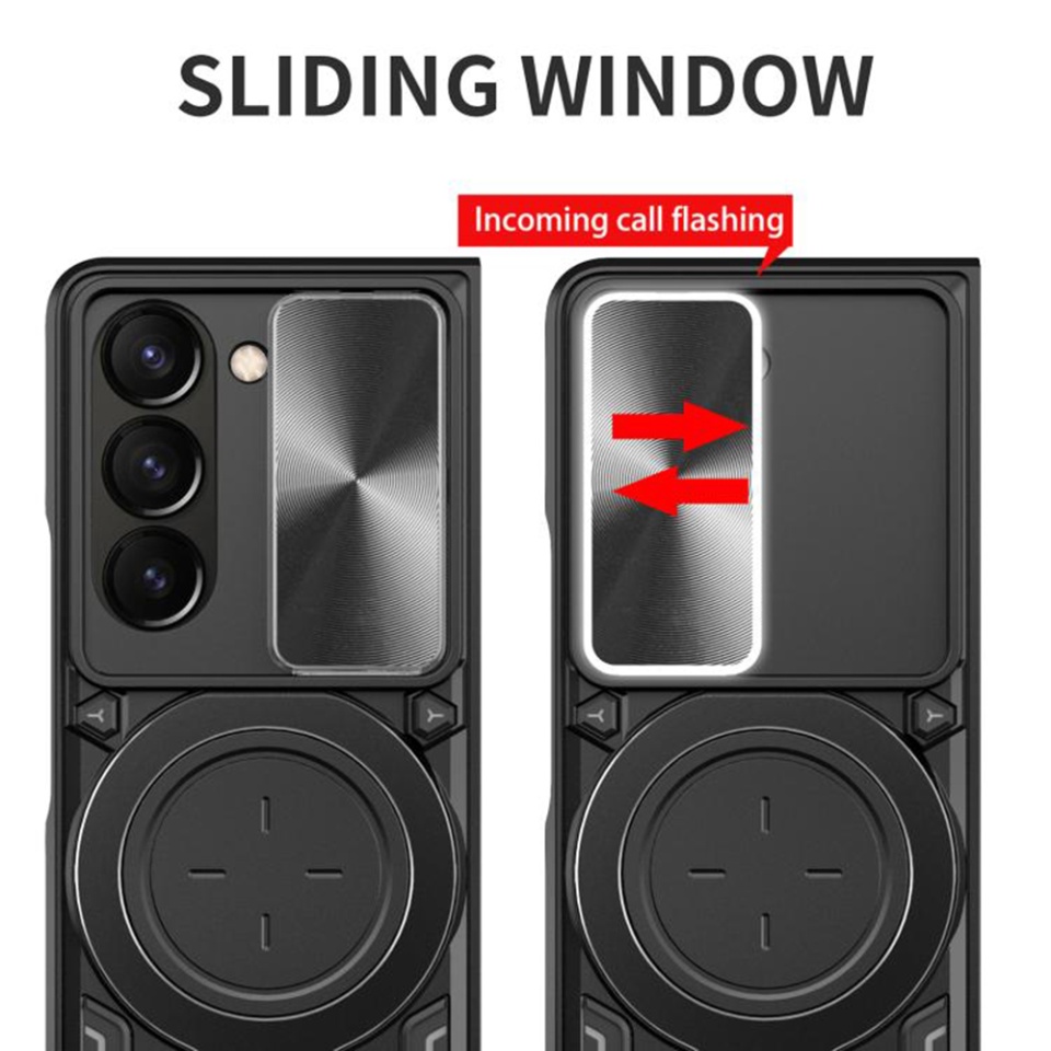 Husa pentru Samsung Galaxy Z Fold7, SKYDDAR INNOVATION, SafeCover, Inel Magnetic, Protectie Camera, Negru, set cu sticker - 2 | YEO