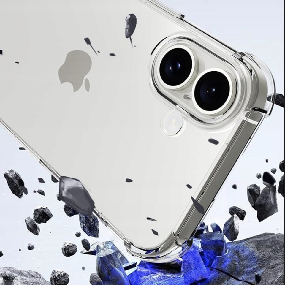 Husa pentru telefon, SKYDDAR INNOVATION, iPhone 16 din silicon slim, anti soc, Shock [protectie camera] cu sticker - Transparenta - 6