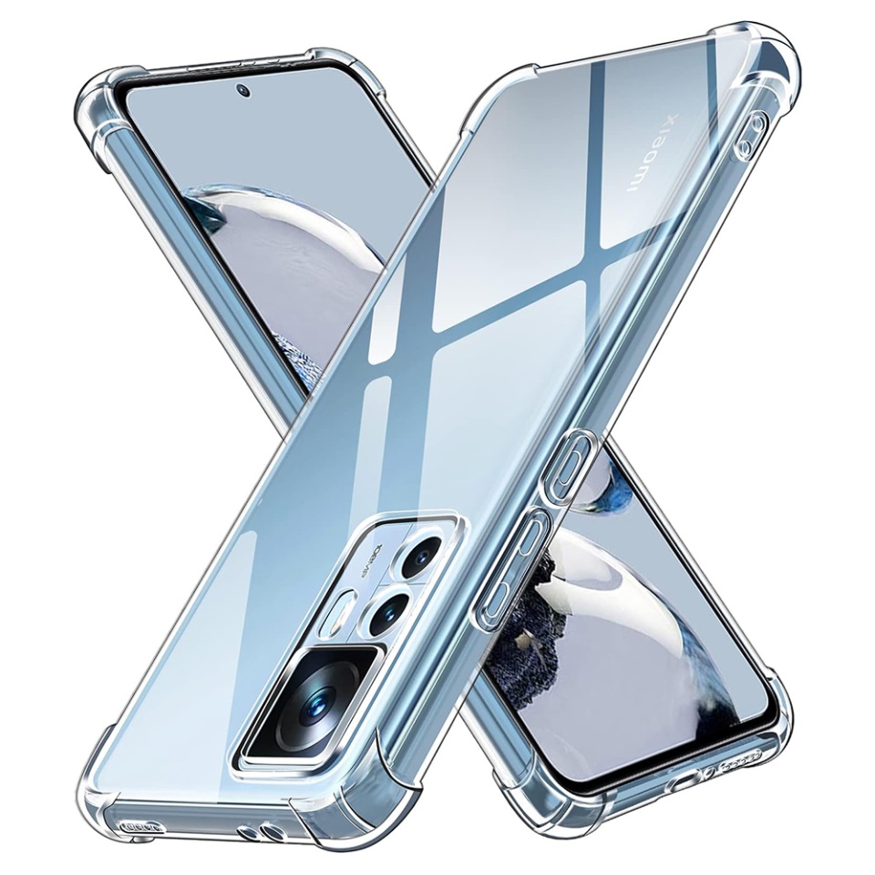 Husa pentru Xiaomi 12T / 12T Pro , SKYDDAR INNOVATION, Shockproof Clear din Silicon Slim, Transparenta, set cu sticker
