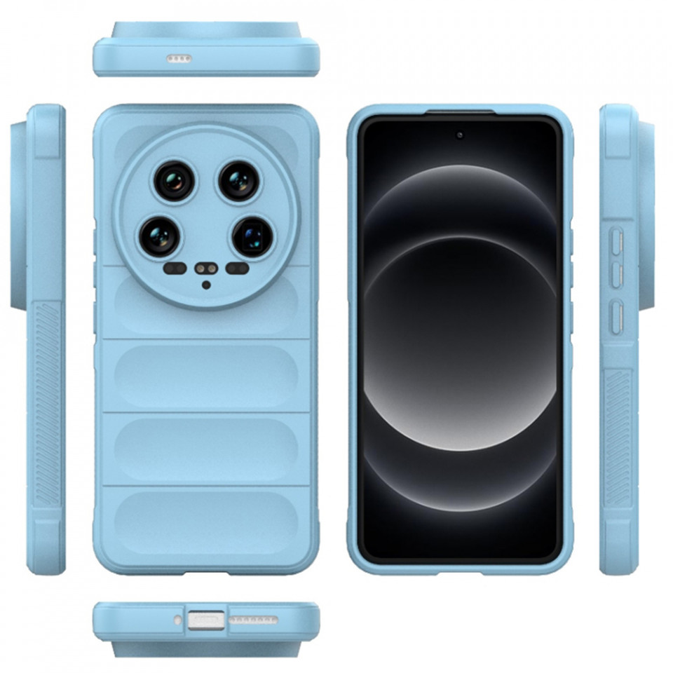 Husa pentru Xiaomi 14 Ultra eleganta, din silicon mat, SKDR Vogue - Bleu - 1 | YEO