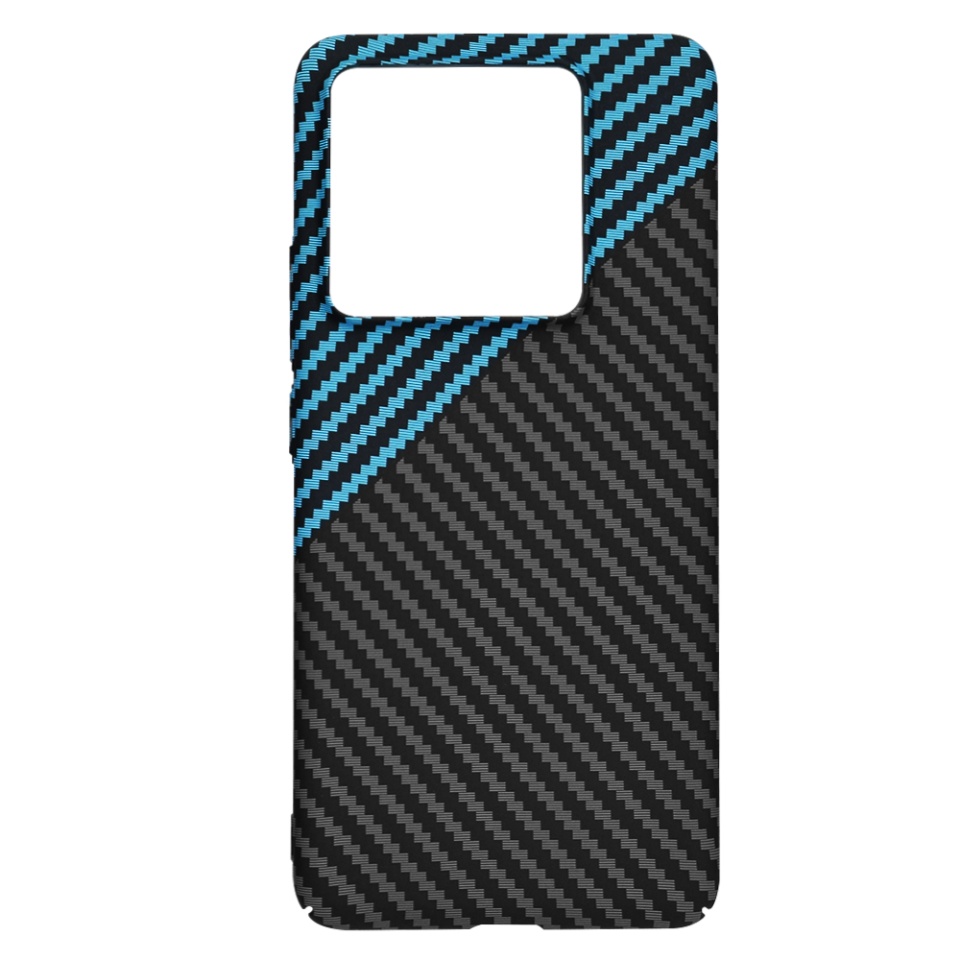 Husa pentru Xiaomi 14T Pro, Finisaj Premium cu Textura de Carbon, Design Elegant, SKDR CarbonFlex - Bleu - 3 | YEO