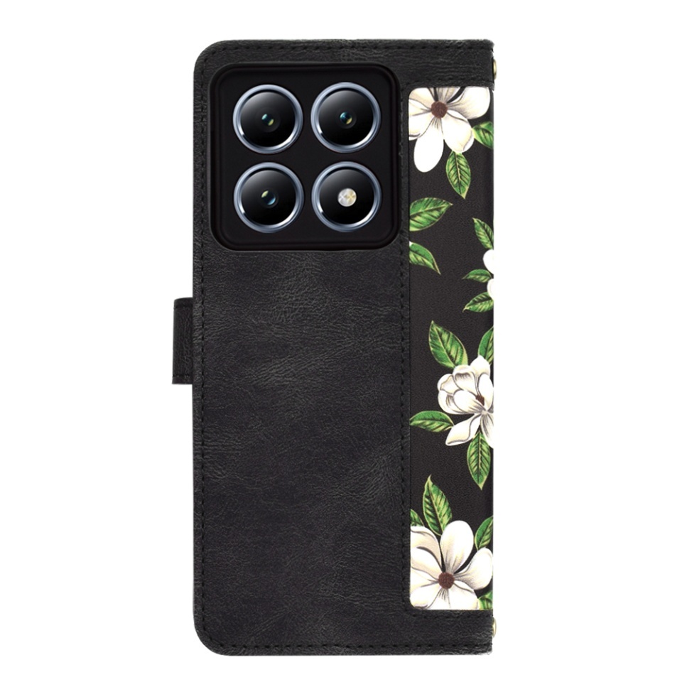 Husa pentru Xiaomi 14T Pro, SKYDDAR INNOVATION, Flipcraft din Piele Ecologică, Stand Integrat, Buzunare pentru Carduri, set cu sticker, Negru - 2 | YEO