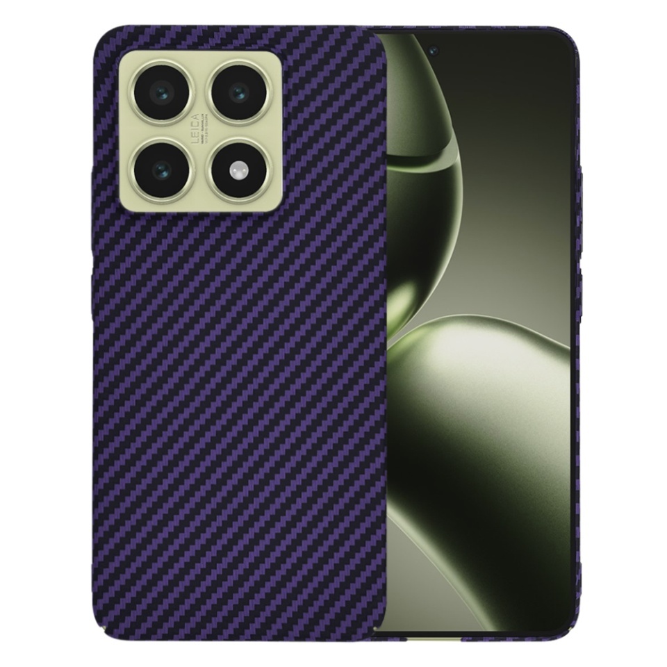Husa pentru Xiaomi 14T, SKYDDAR INNOVATION, textura carbon, Carbonite FiberShell, set cu sticker, Mov,