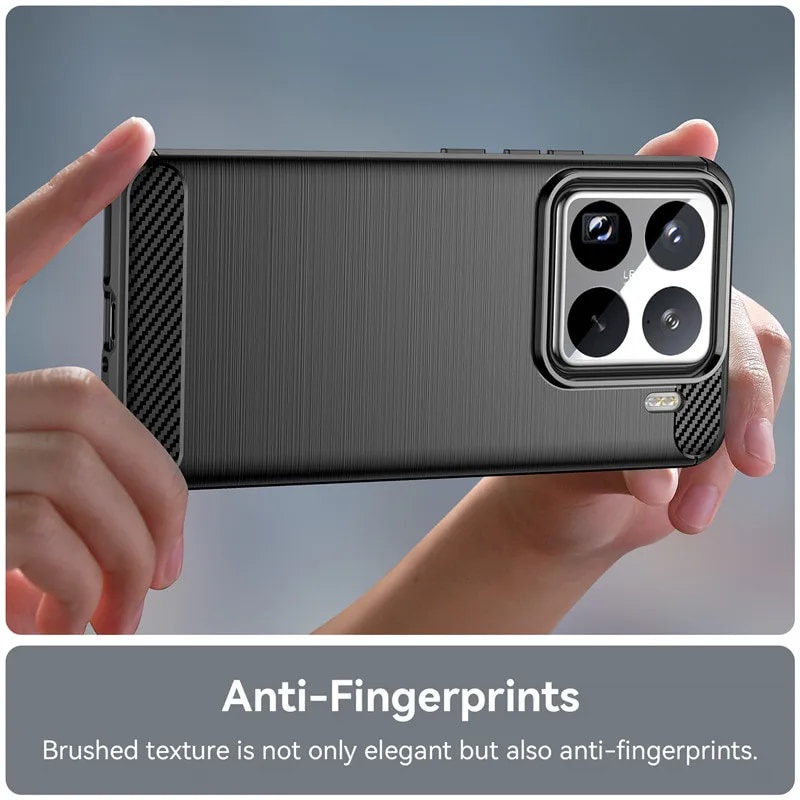 Husa pentru Xiaomi 15 Pro din Silicon Premium, Slim, cu textura Fibra Carbon - Negru - 3 | YEO