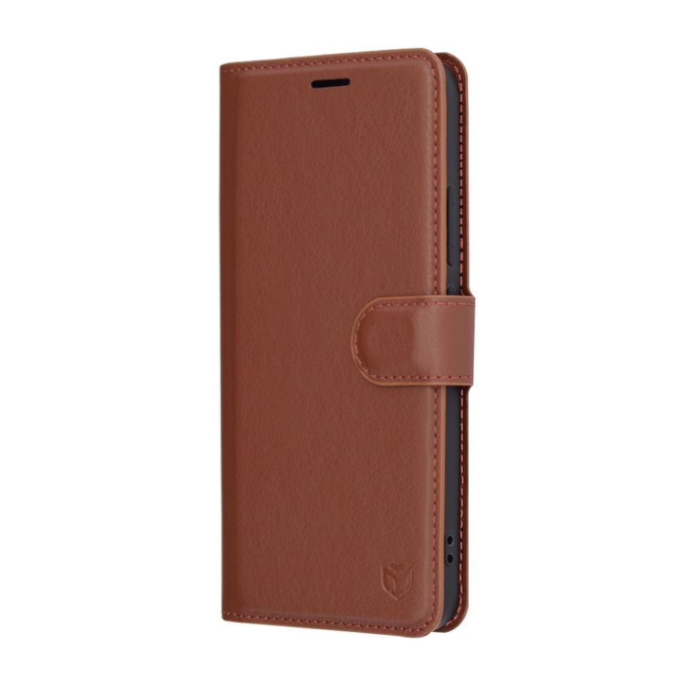 Husa pentru Xiaomi 15, SKYDDAR INNOVATION, Leather Folio tip Carte, cu Portofel Interior, Finisaje Premium, set cu sticker, Maro - 3 | YEO