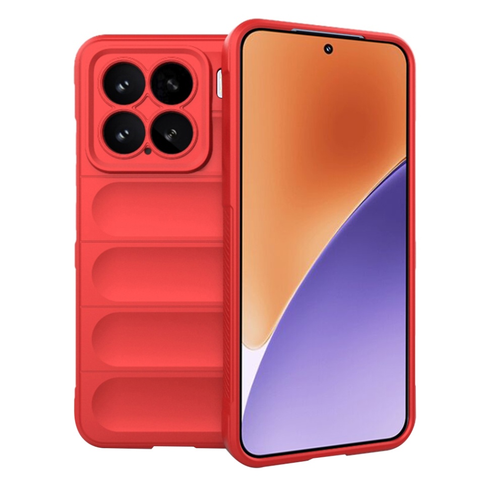Husa pentru Xiaomi 15, SKYDDAR INNOVATION, Magic Shield, din Silicon Mat, set cu sticker, Rosu