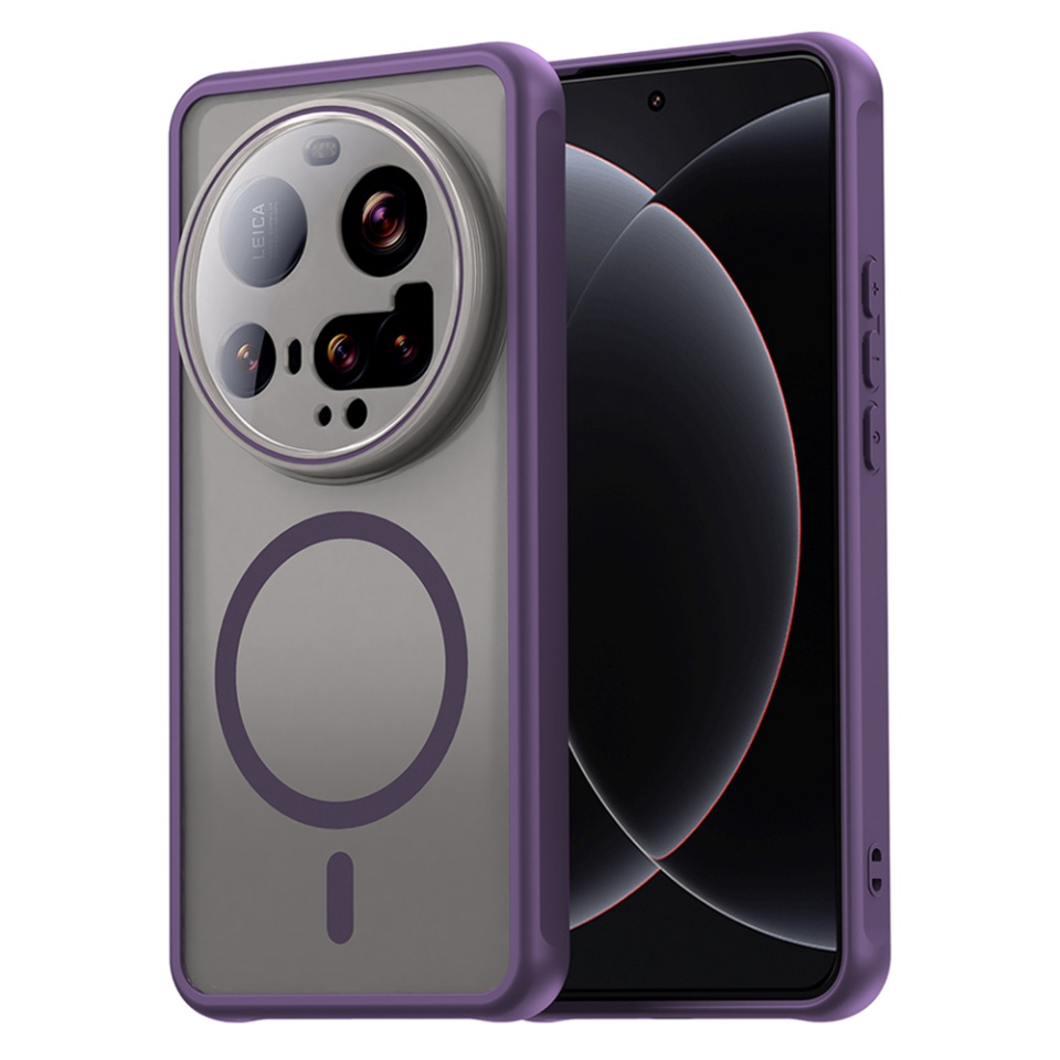 Husa pentru Xiaomi 15 Ultra, SKYDDAR INNOVATION, HaloFrost MagSafe II, Antisoc, set cu sticker, Mov