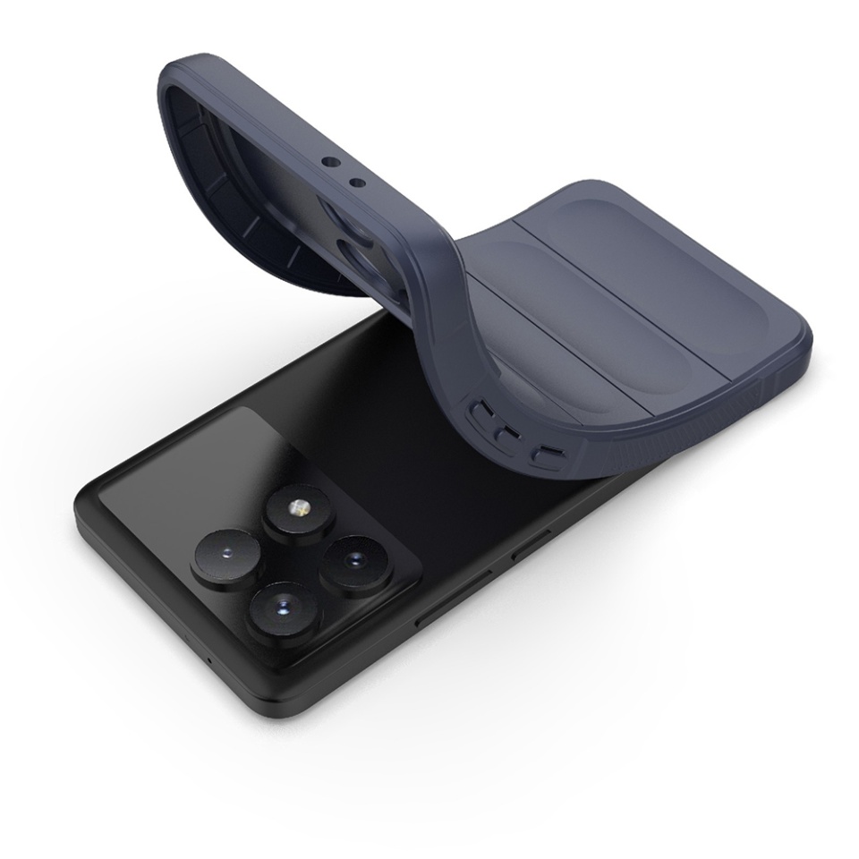 Husa pentru Xiaomi Poco F6 Pro eleganta, din silicon mat, SKDR Vogue - Bleu - 3 | YEO