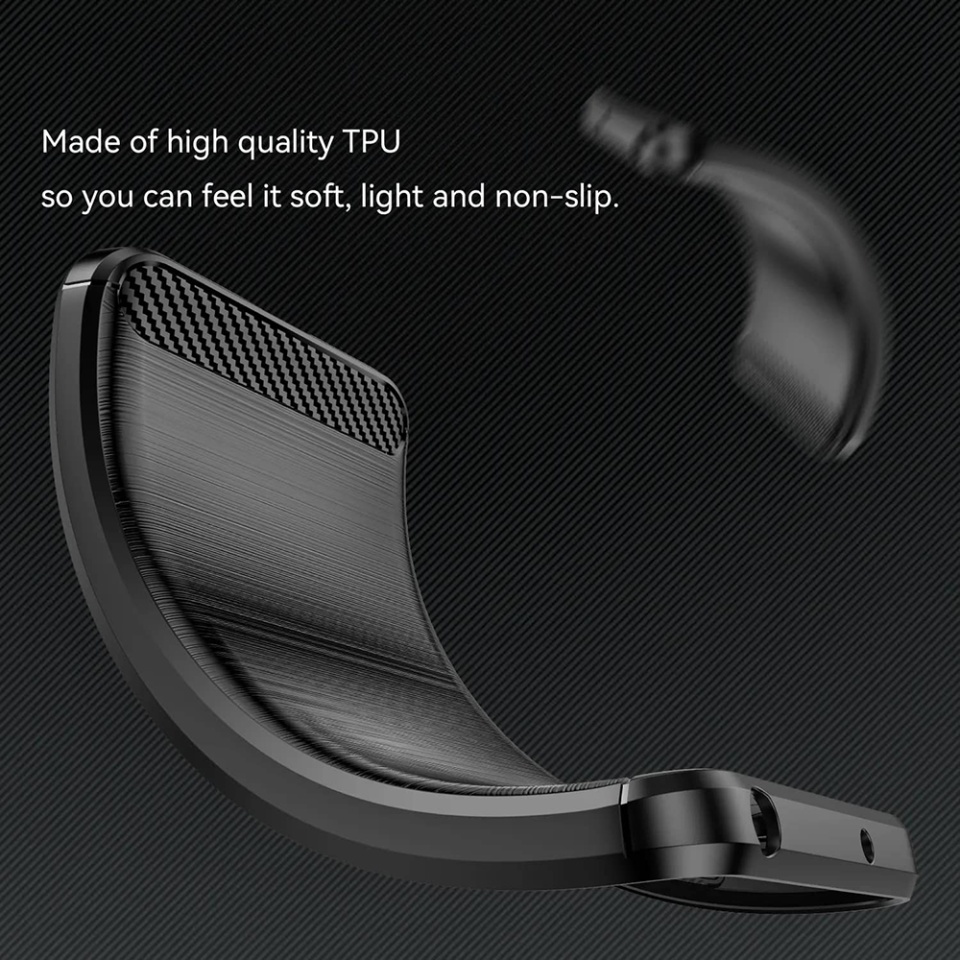 Husa pentru Xiaomi Poco F7 Ultra din Silicon Premium, Slim, cu textura Fibra Carbon cu sticker - Negru - 3 | YEO