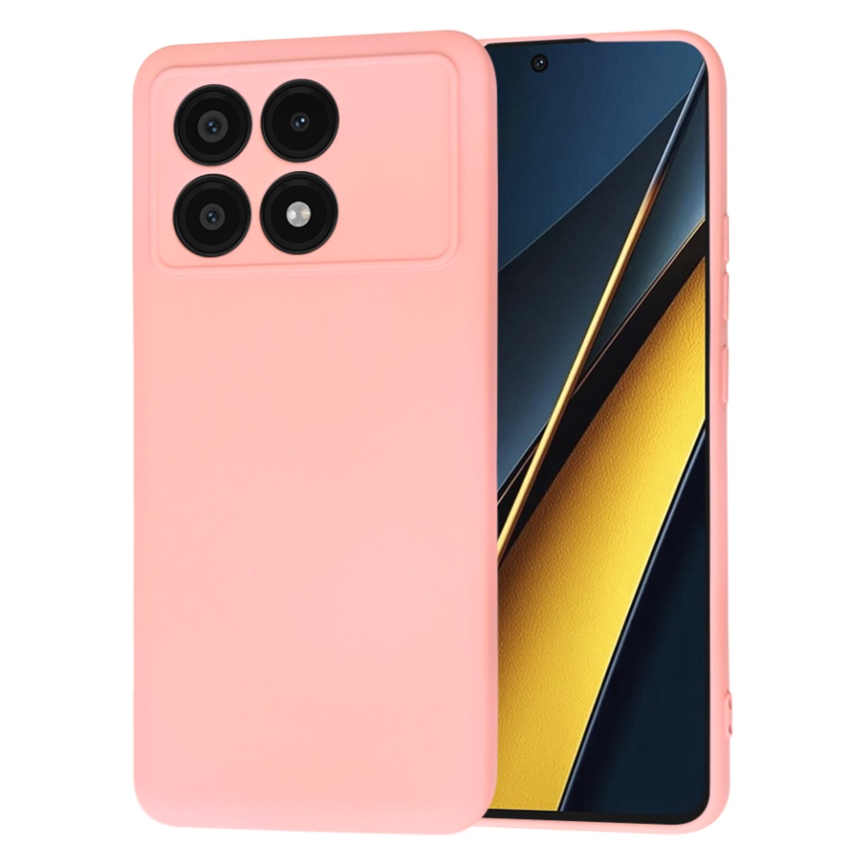Husa pentru Xiaomi Poco X6 Pro din Silicon Catifelat, Protectie Premium, Skyddar SoftElegance - Roz