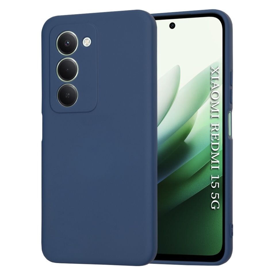 Husa pentru Xiaomi Redmi 15 5G / Redmi 15 4G, SKYDDAR INNOVATION, din Silicon Catifelat, SoftElegance, set cu sticker, Bleumarin
