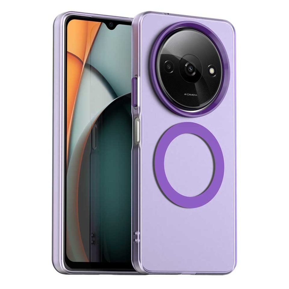 Husa pentru Xiaomi Redmi A3 / Redmi A3x, SKYDDAR INOVATION, CandyCase, Magsafe, set cu sticker, Mov