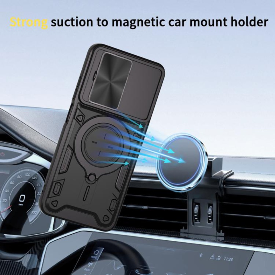 Husa pentru Xiaomi Redmi A5 4G (Standard), SKYDDAR INNOVATION, CamGuard Pro, Inel Magnetic, Protectie Camera, set cu sticker, Albastru - 4