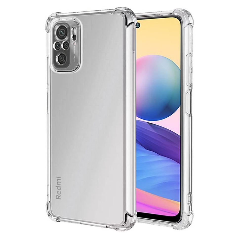 Husa pentru Xiaomi Redmi Note 10 4G / Redmi Note 10S / Poco M5s , SKYDDAR INNOVATION, Shockproof Clear din Silicon Slim, Transparenta, set cu sticker