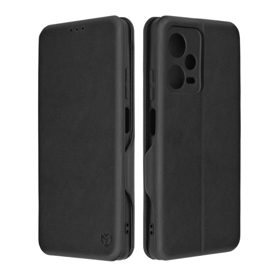 Husa pentru Xiaomi Redmi Note 12 Pro+, SKYDDAR INNOVATION, Safe Wallet tip carte din Piele Ecologica, Suport Carduri, Inchidere Magnetica, Negru, set cu sticker