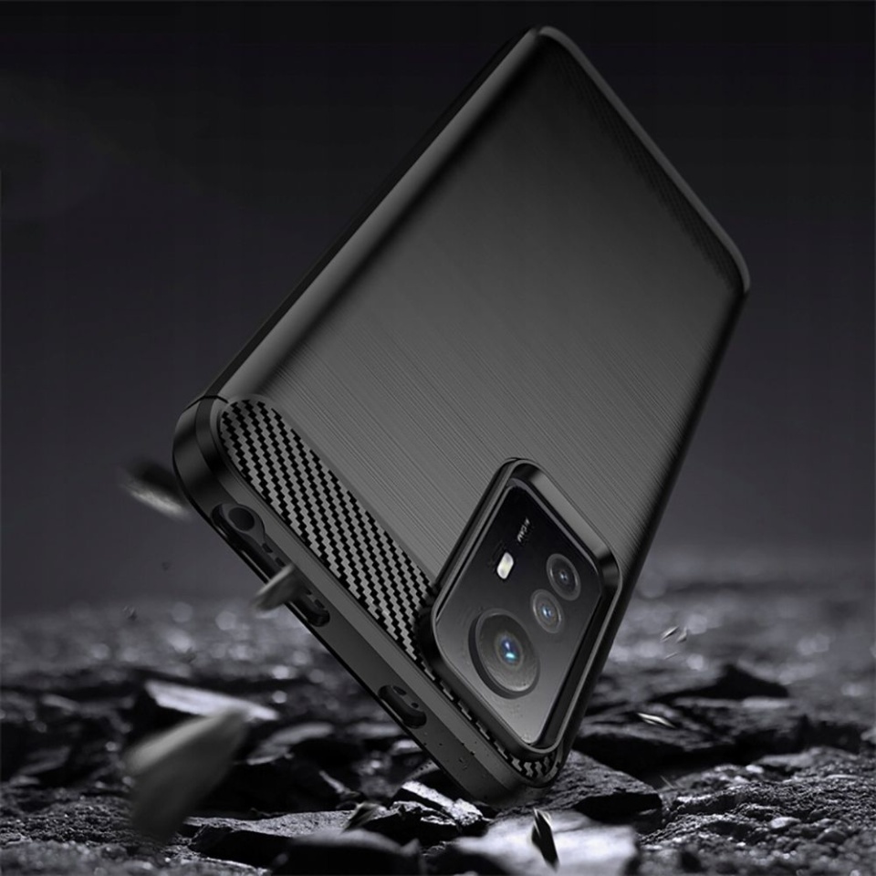 Husa pentru Xiaomi Redmi Note 12S, SKYDDAR INNOVATION, Carbon Silicone, din Silicon Slim, cu textura Fibra Carbon, set cu sticker, Negru - 3 | YEO