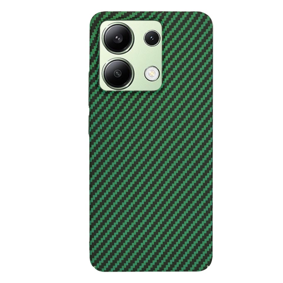 Husa pentru Xiaomi Redmi Note 13 4G, SKYDDAR INNOVATION, textura carbon, Carbonite FiberShell, set cu sticker, Verde, - 2 | YEO