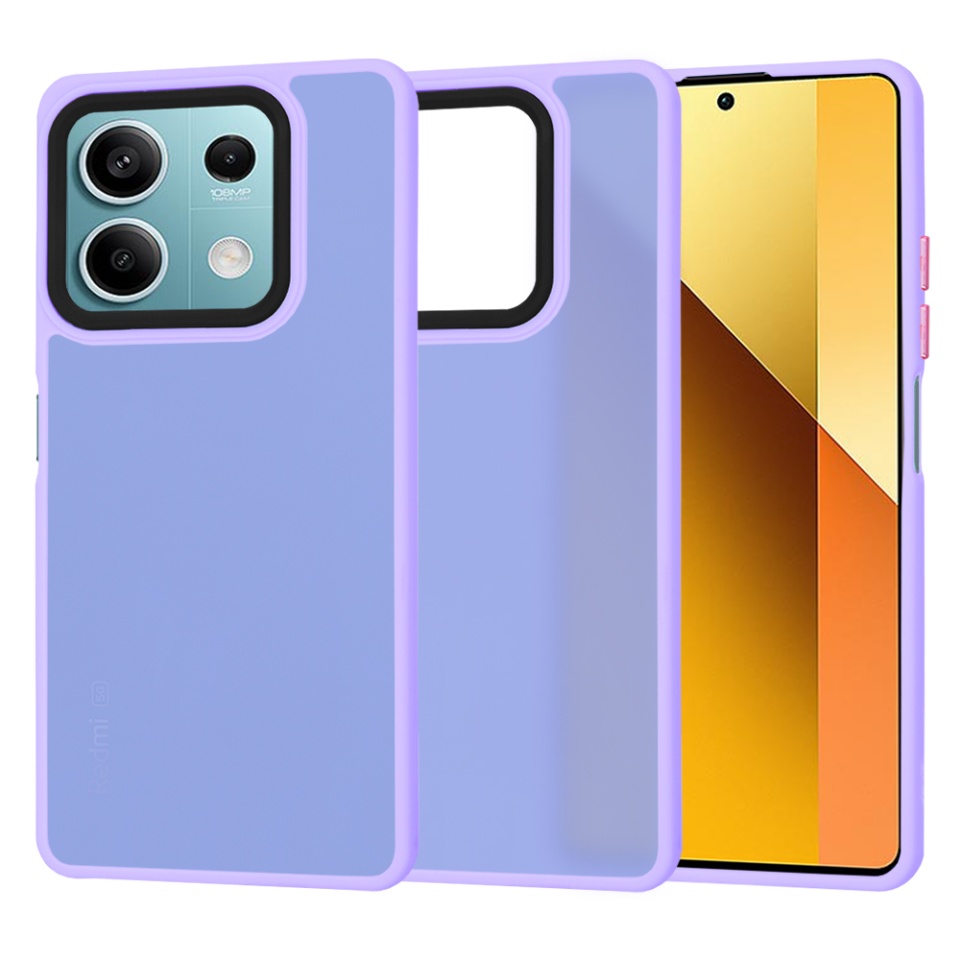Husa pentru Xiaomi Redmi Note 13 5G, ce Absoarbe Cele mai Aspre Socuri, Skyddar Frosted - Mov deschis